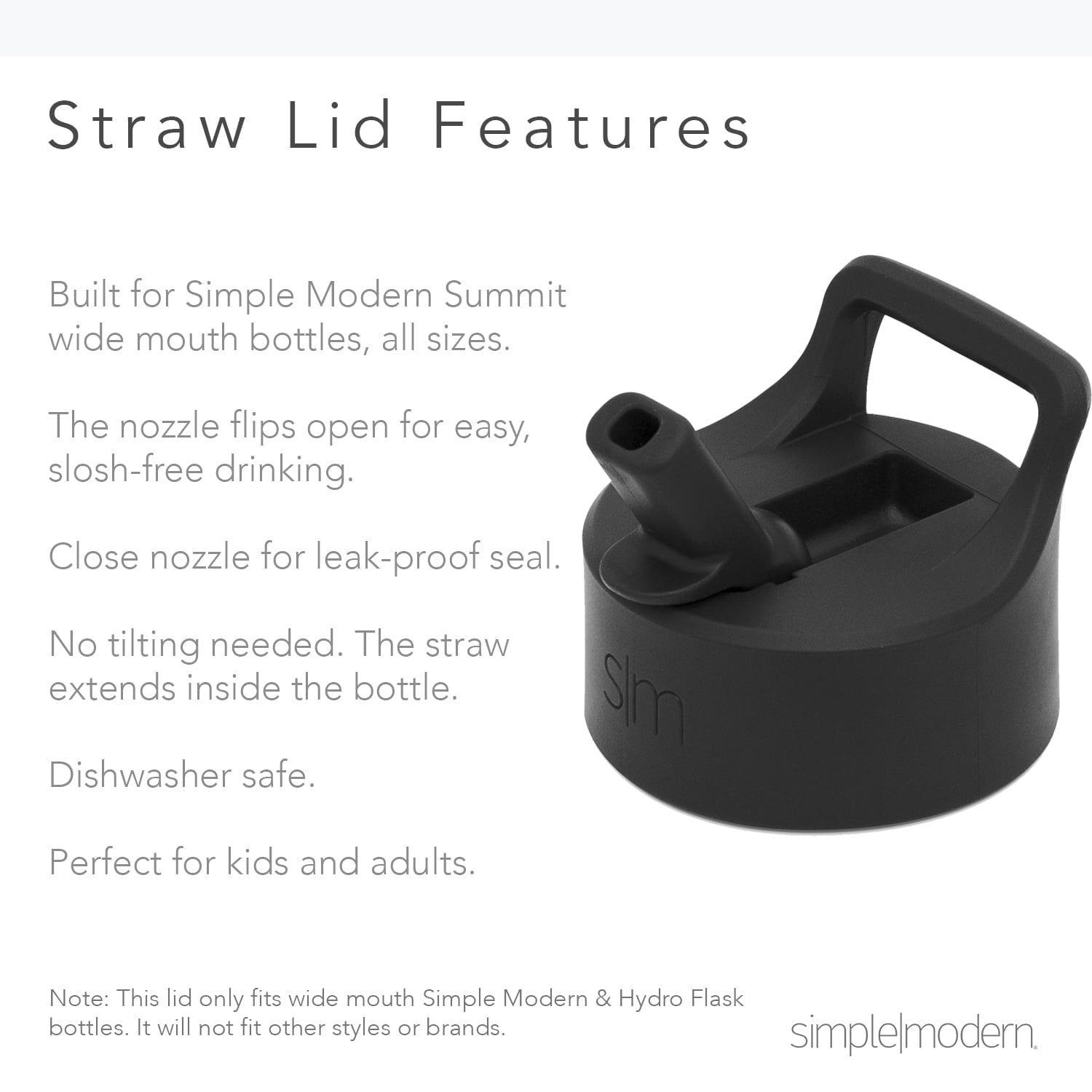 Simple Modern Summit Water Bottle Straw Lid Vacuum Insulated Stainless Steel Bottle | 18 fl oz 3NMA