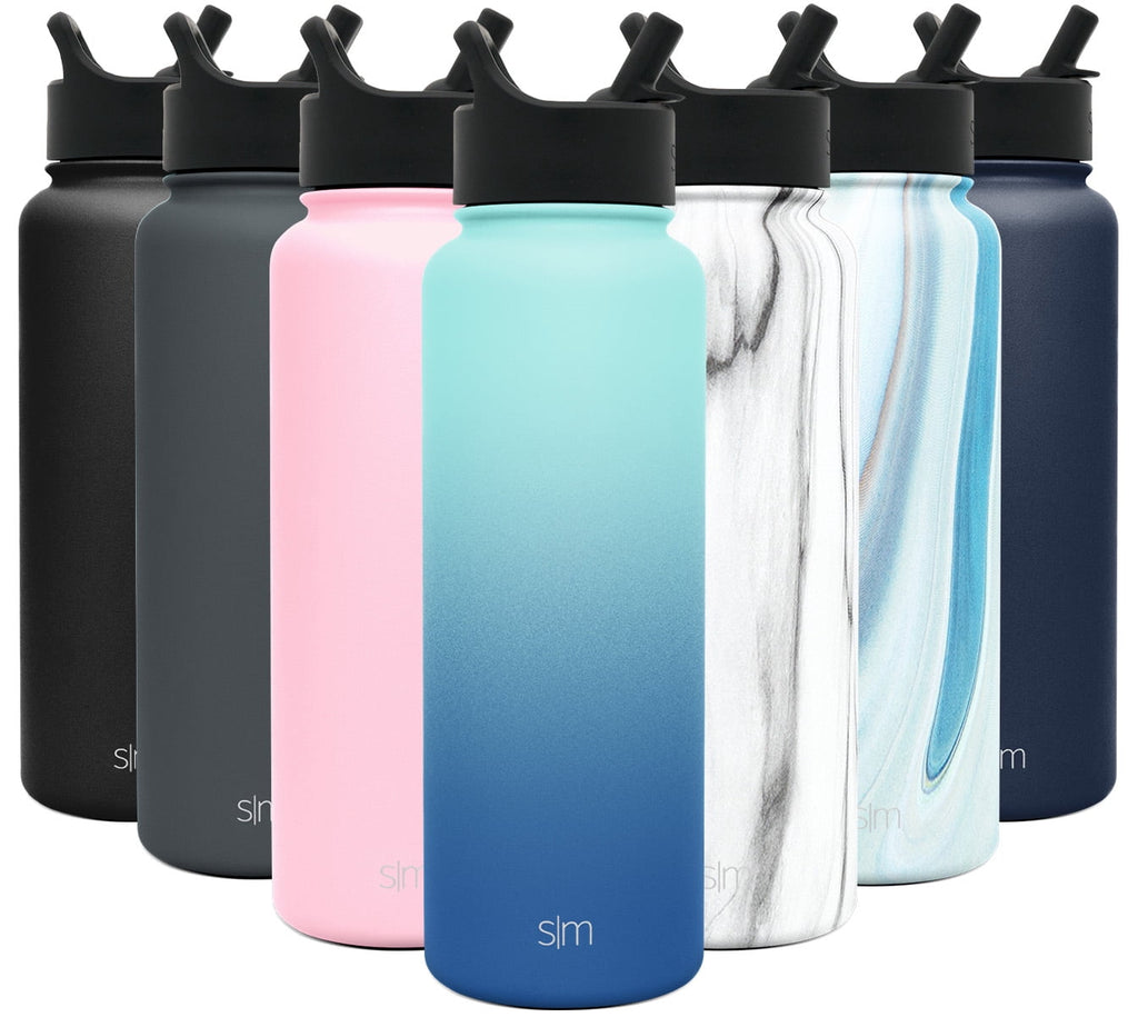 Simple Modern Summit Water Bottle Straw Lid Vacuum Insulated Stainless Steel Bottle | 18 fl oz 3NMA
