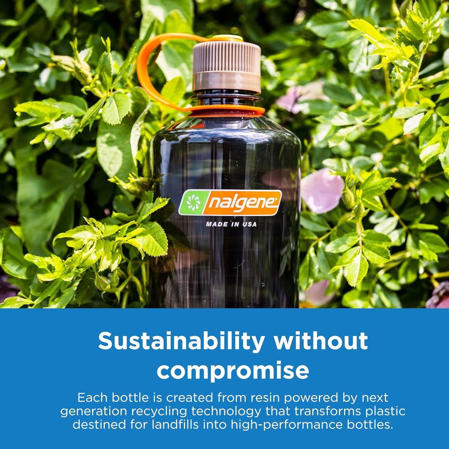 Nalgene Sustain Tritan BPA-Free Water Bottle Made with Material Derived from 50% Plastic Waste, 32 OZ, Narrow Mouth, Pear 8SVB