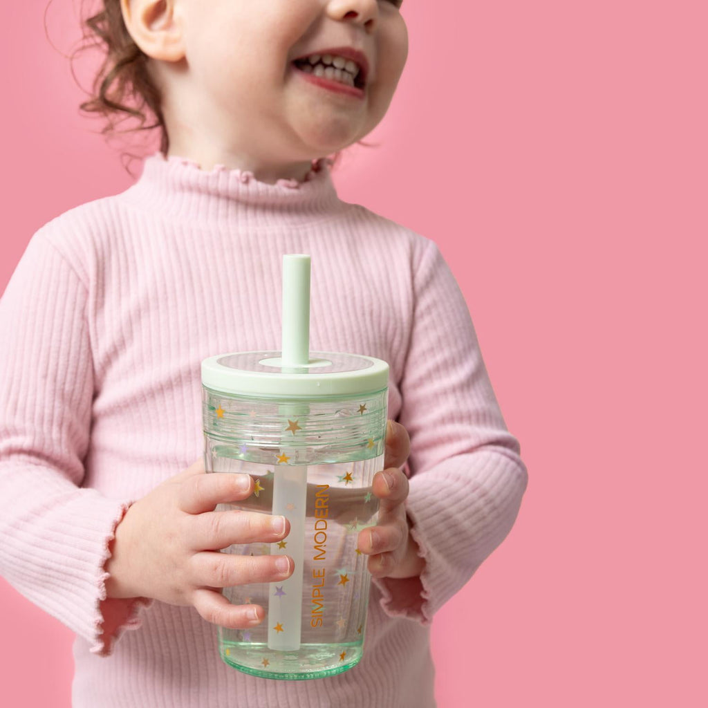 Simple Modern 12 fl oz Tritan Plastic Junior Tumbler with Silicone Straw Lid for Toddlers | Stars BBU4
