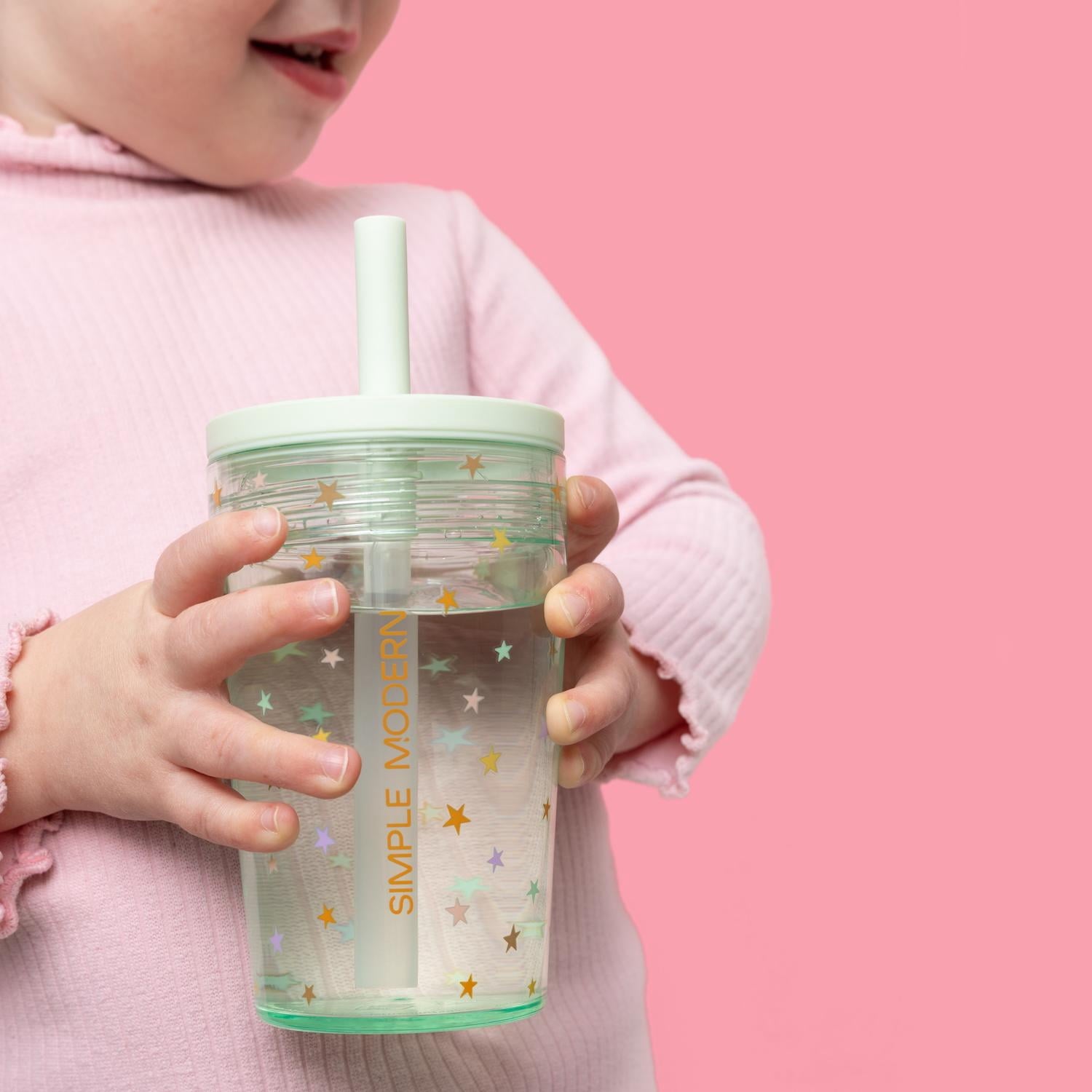 Simple Modern 12 fl oz Tritan Plastic Junior Tumbler with Silicone Straw Lid for Toddlers | Stars BBU4