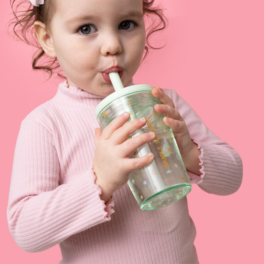 Simple Modern 12 fl oz Tritan Plastic Junior Tumbler with Silicone Straw Lid for Toddlers | Stars BBU4