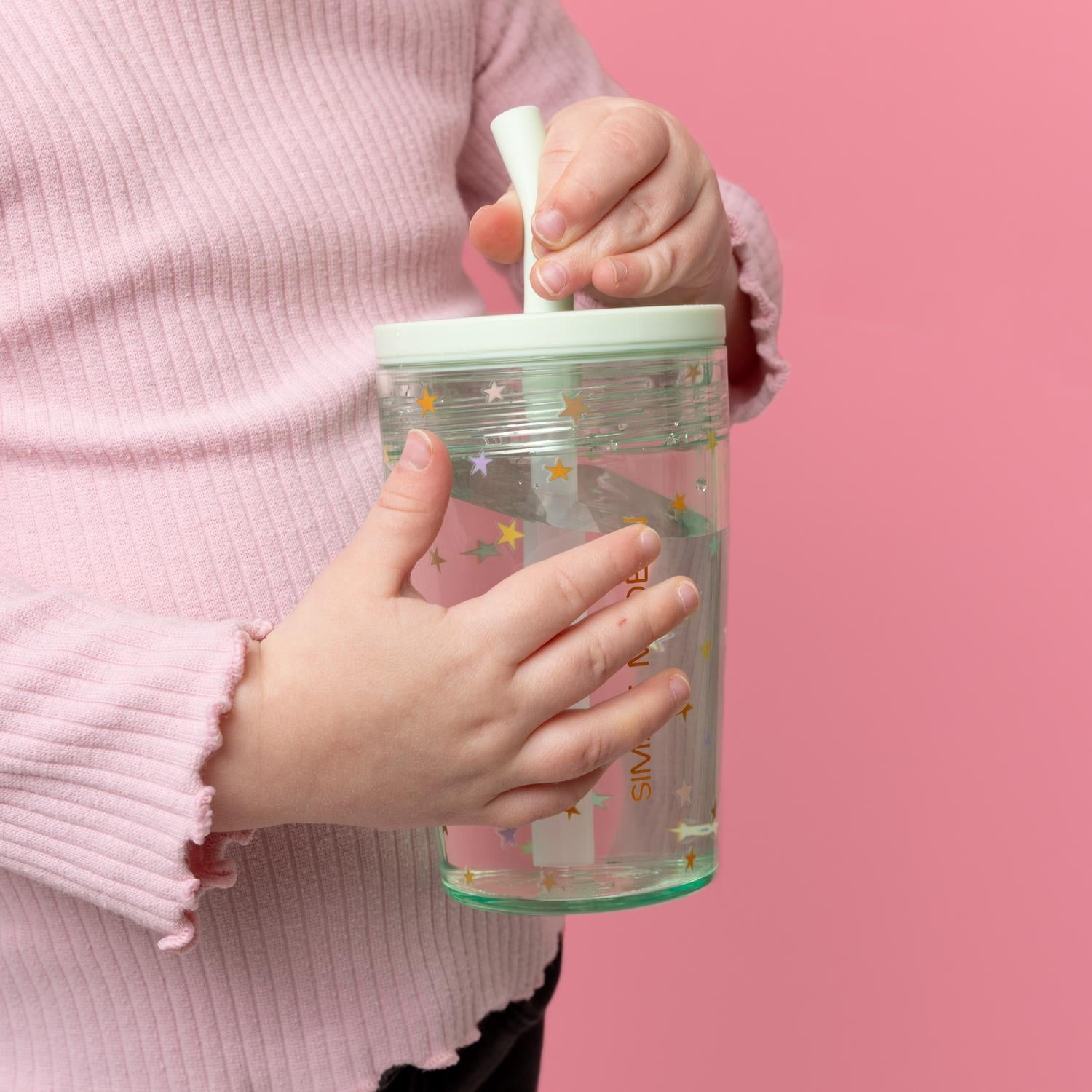 Simple Modern 12 fl oz Tritan Plastic Junior Tumbler with Silicone Straw Lid for Toddlers | Stars BBU4