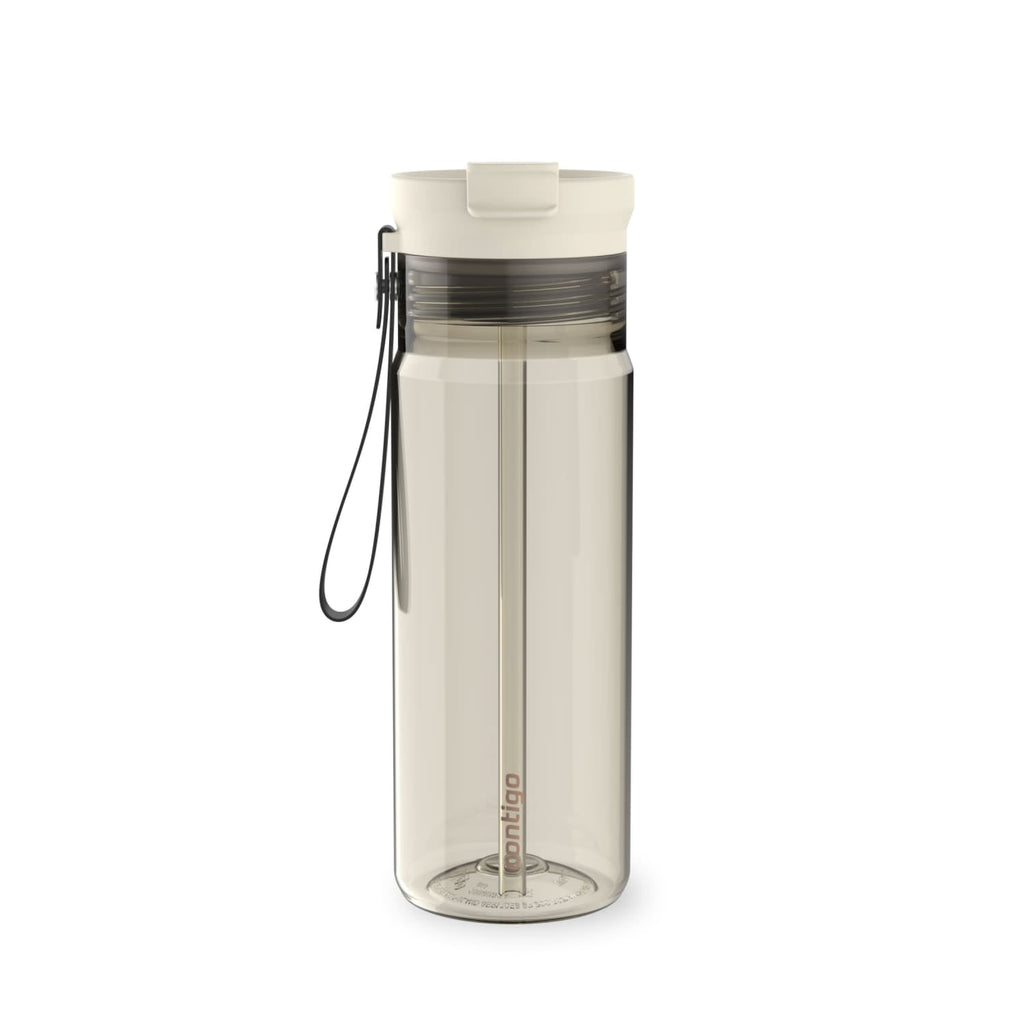 Contigo DualSip Leakproof Plastic Reusable Water Bottle with Carrying Strap, Black/Clear, 24 oz C8QF