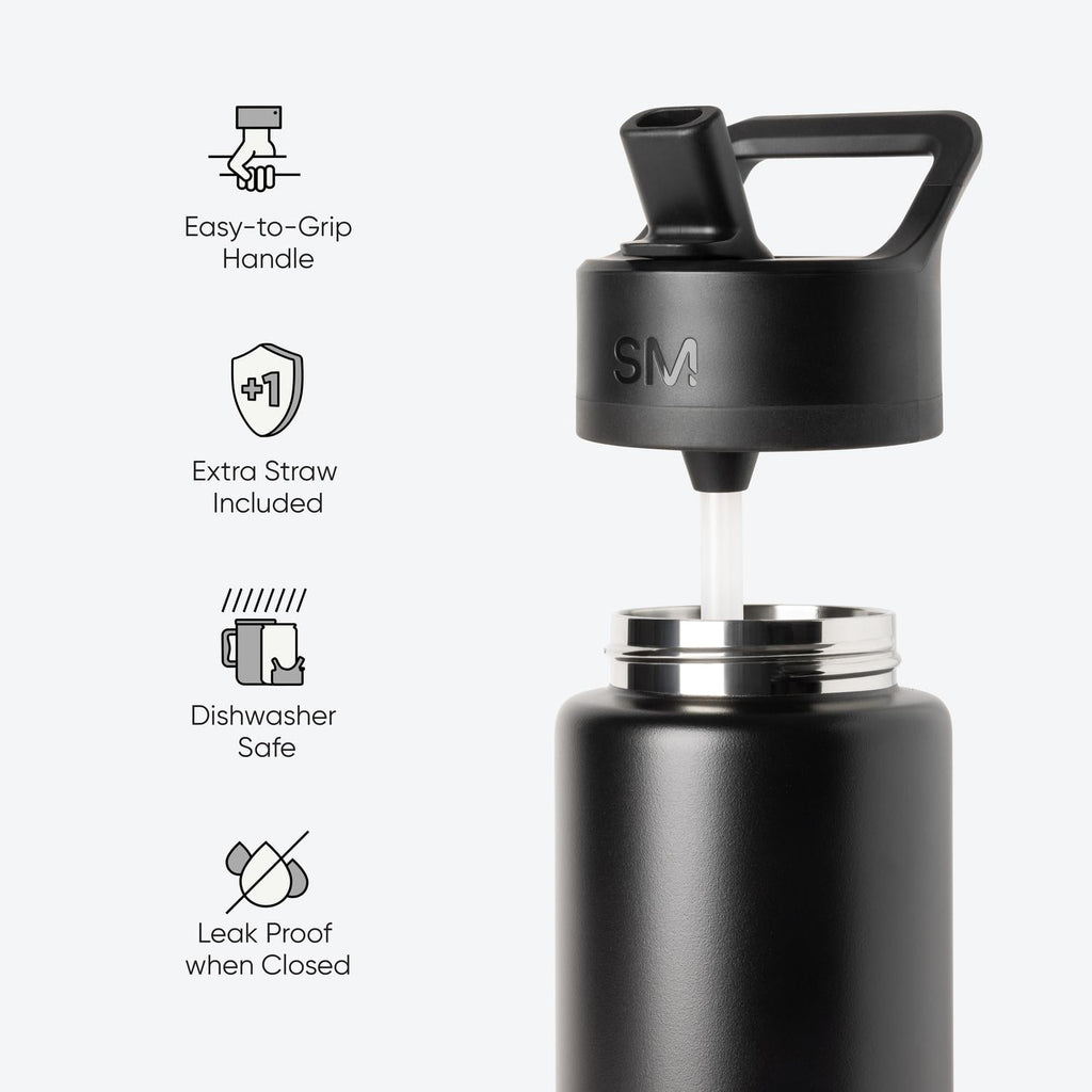 Simple Modern 30 fl oz Insulated Stainless Steel Summit Wide Mouth Water Bottle with Straw Lid | Slumberland S514