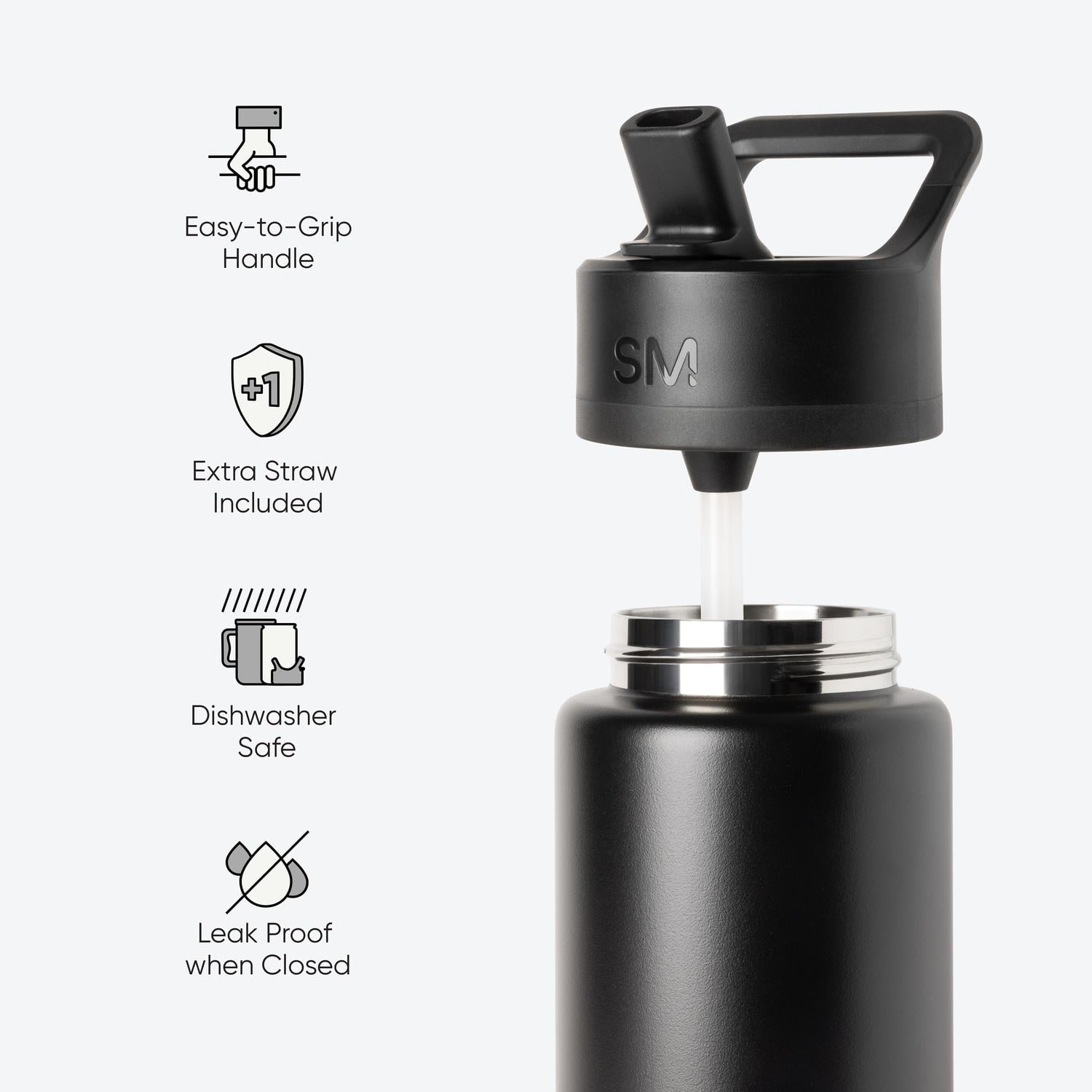 Simple Modern 30 fl oz Insulated Stainless Steel Summit Wide Mouth Water Bottle with Straw Lid | Slumberland S514