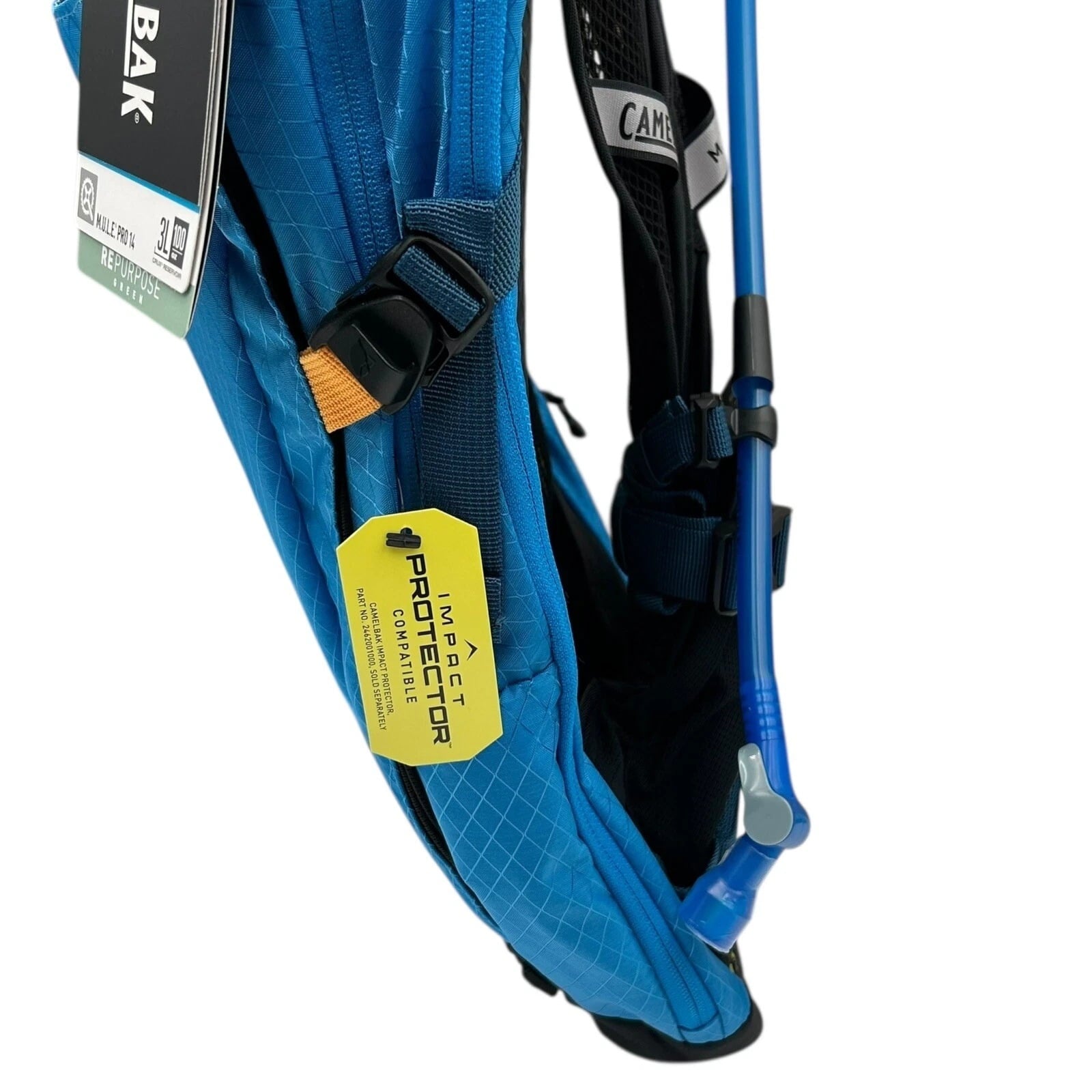 CAMELBAK M.U.L.E Pro 14L Bike Hydration Backpack 100 oz, Ibiza Blue/Orange NM6K