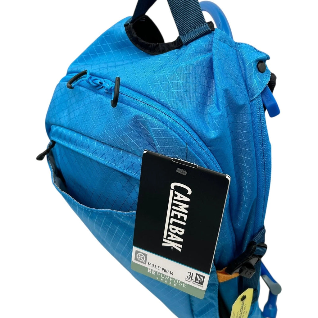 CAMELBAK M.U.L.E Pro 14L Bike Hydration Backpack 100 oz, Ibiza Blue/Orange NM6K