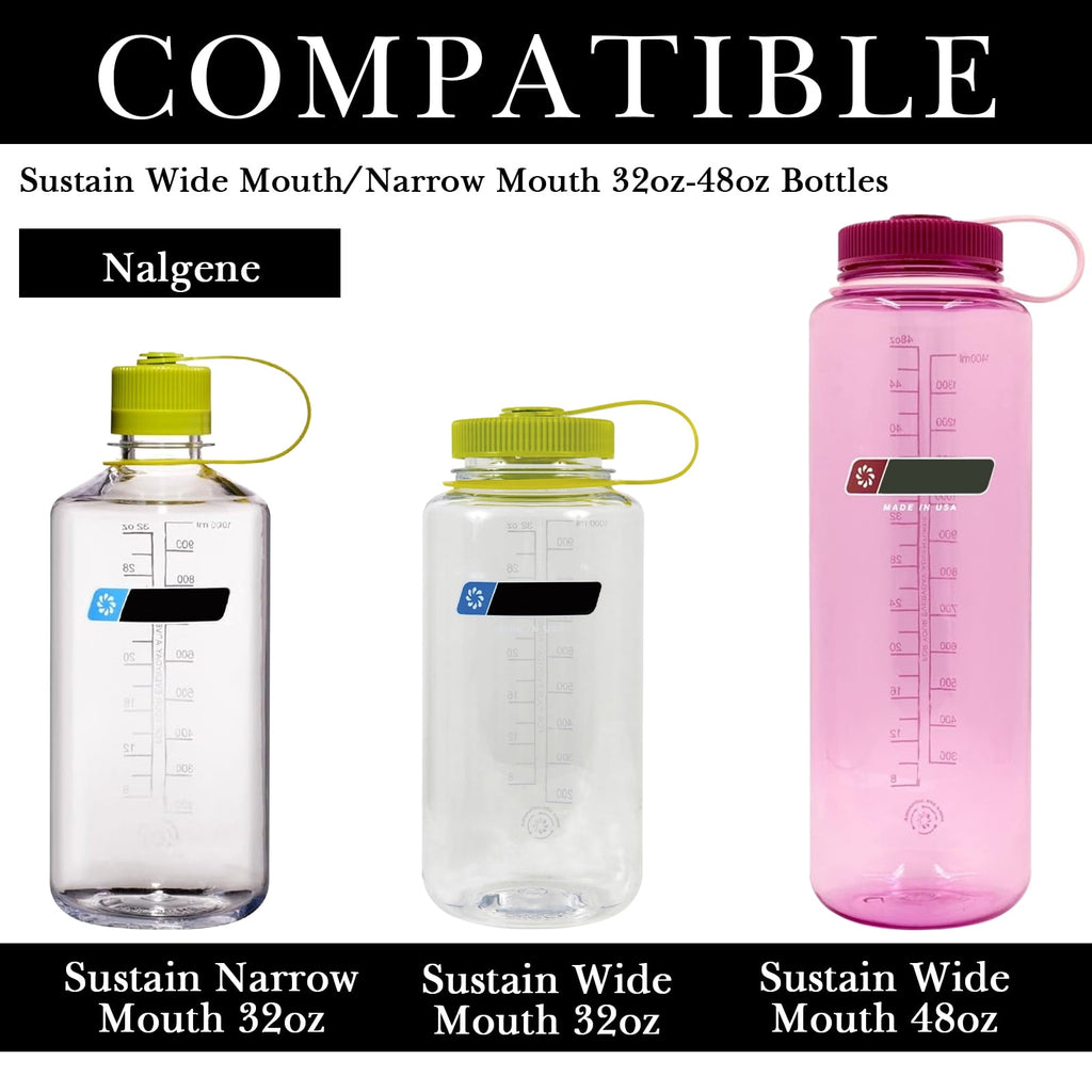 Linkidea 2 Pack Water Bottle Boot Compatible with Nalgene Sustain Wide Mouth 32oz/48oz, Narrow Mouth 32oz, Silicone Anti-Slip Bottle Bottom Bumper Protector (Clear White) 7T6K