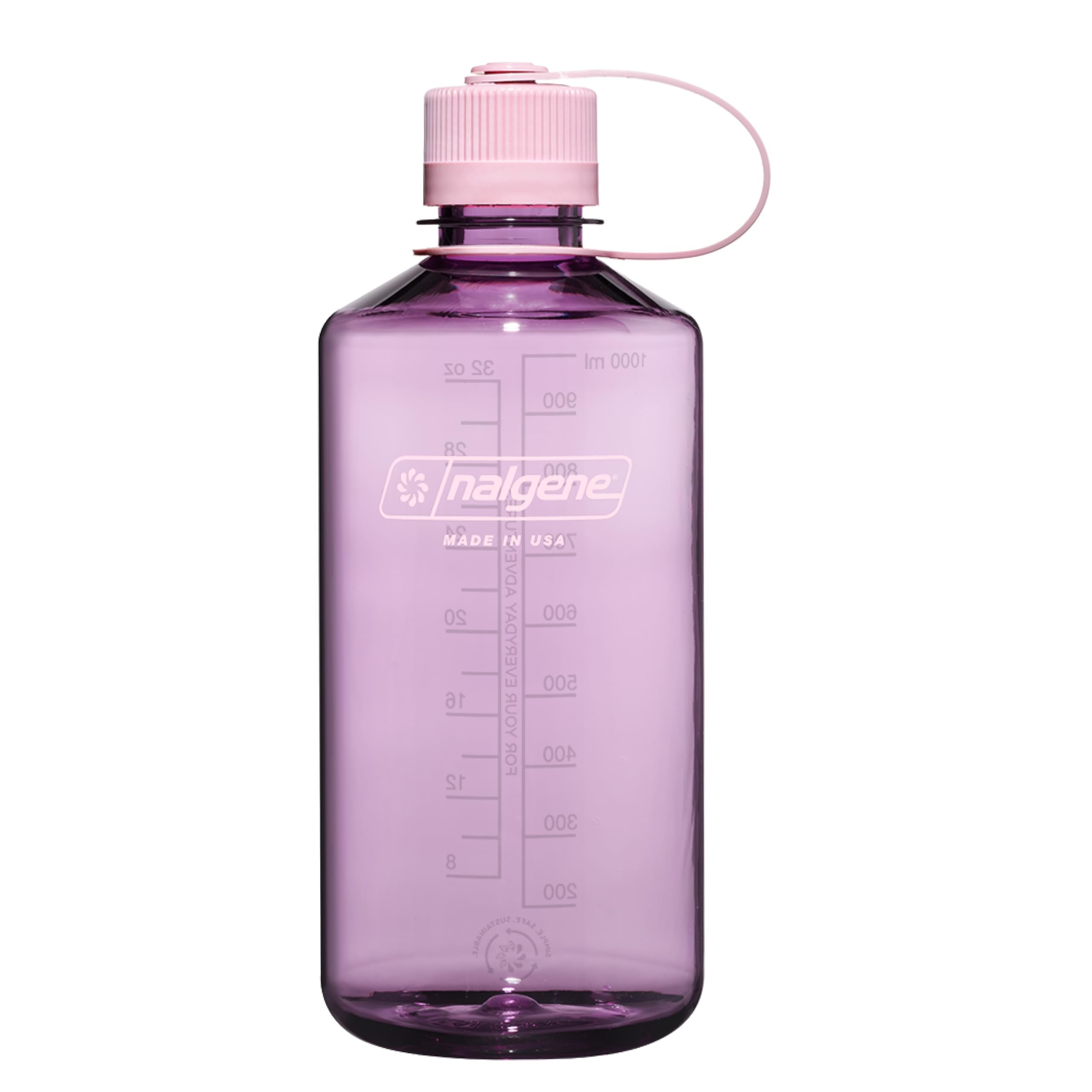 Nalgene Sustain Tritan BPA-Free Water Bottle Made with Material Derived from 50% Plastic Waste (using ISCC certified mass balance), 32 OZ, Narrow Mouth, Cherry Blossom BQB8