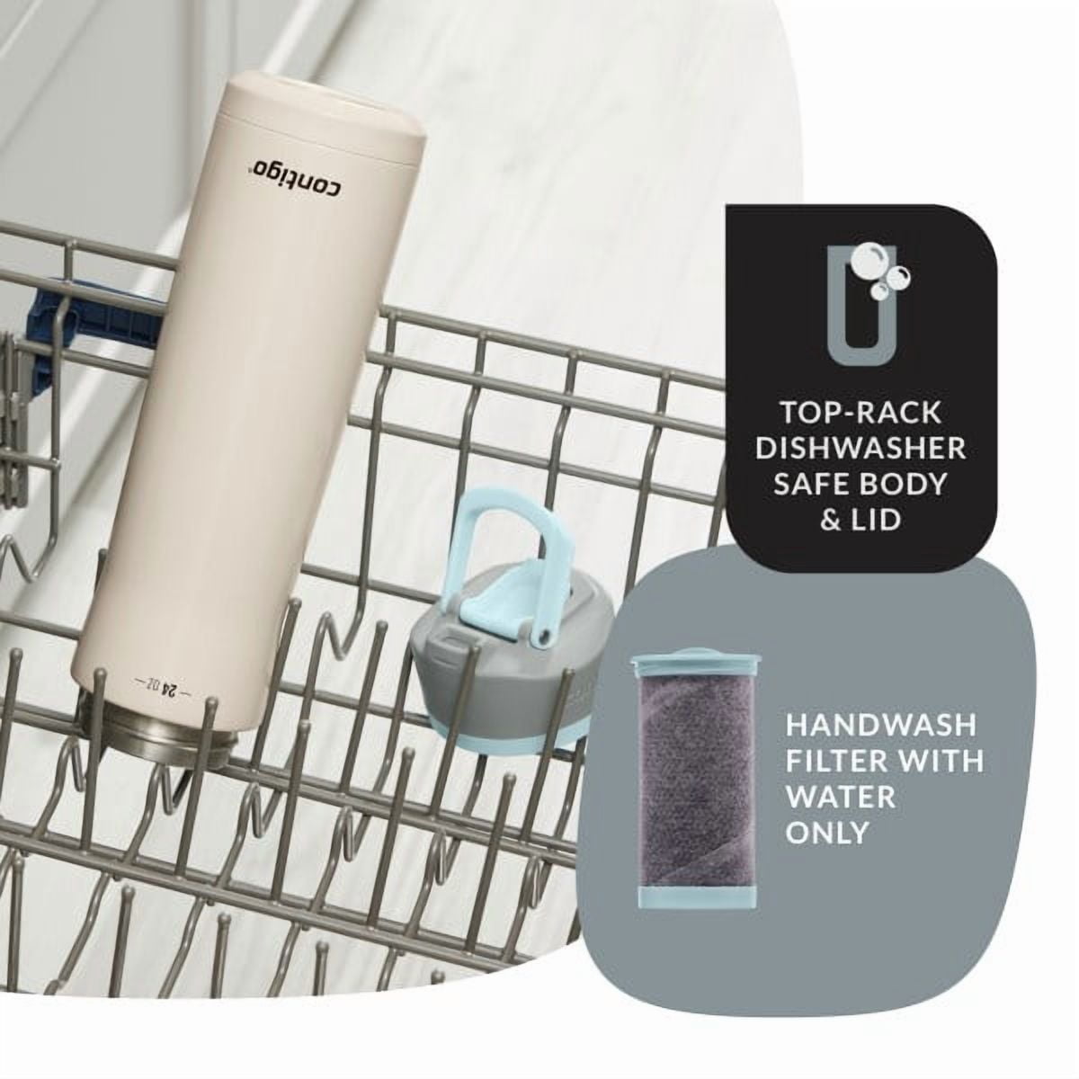 Contigo Clybourn Chill Stainless Steel FreeFlow Filter Water Bottle with AUTOSEAL, 24oz Salt O8UU