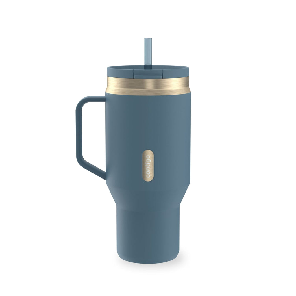 Contigo SnapSeal Leakproof Stainless Steel Reusable Water Bottle Tumbler with Side Handle, Black/Bronze, 30 oz 8Z9N