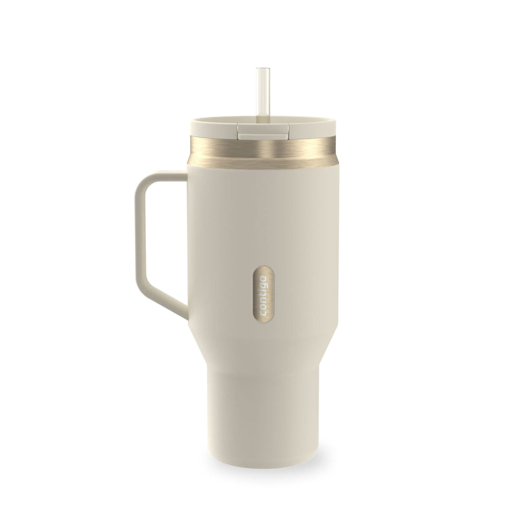 Contigo SnapSeal Leakproof Stainless Steel Reusable Water Bottle Tumbler with Side Handle, Black/Bronze, 30 oz 8Z9N