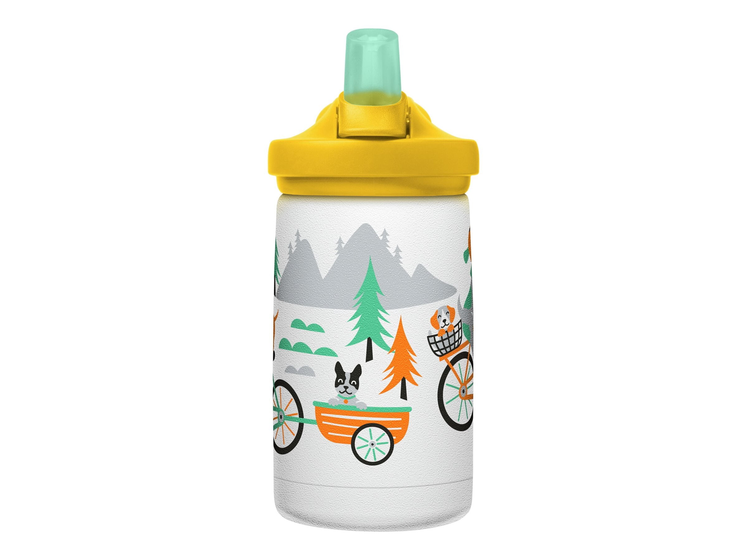 CamelBak Eddy+ Kids - Water bottle - Size 4.25 in x 2.91 in - Height 6.5 in - 12 fl.oz - biking dogs 977H
