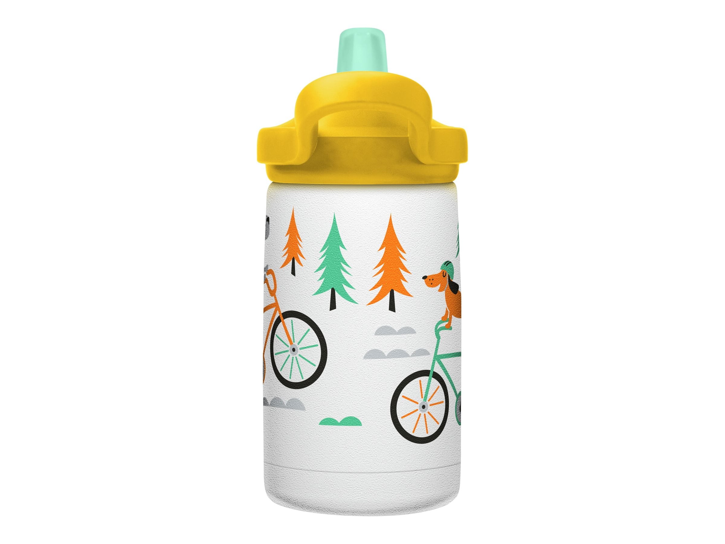 CamelBak Eddy+ Kids - Water bottle - Size 4.25 in x 2.91 in - Height 6.5 in - 12 fl.oz - biking dogs 977H