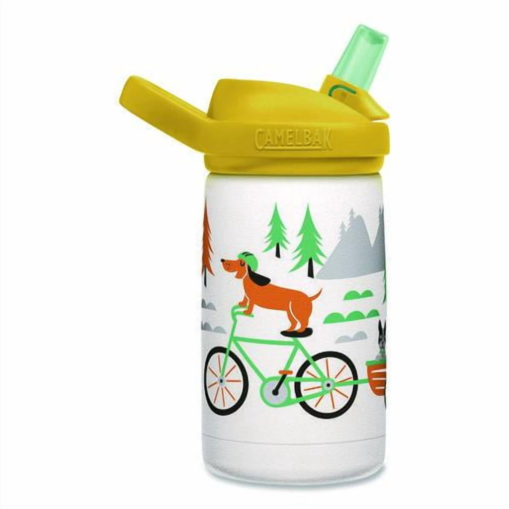 CamelBak Eddy+ Kids - Water bottle - Size 4.25 in x 2.91 in - Height 6.5 in - 12 fl.oz - biking dogs 977H
