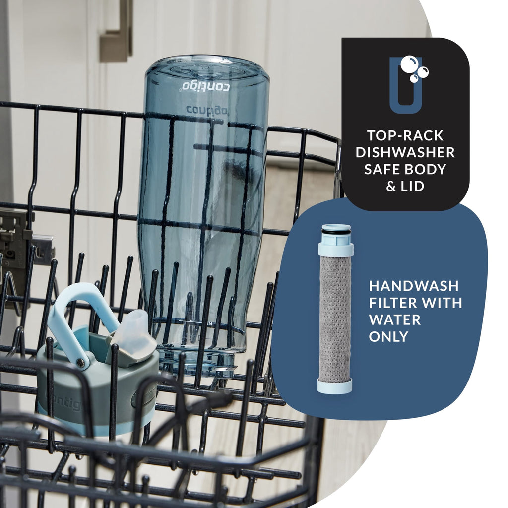 Contigo Wells Plastic Filter Water Bottle with AUTOSPOUT Straw Lid, 32 oz., Dark Ice 1YH4