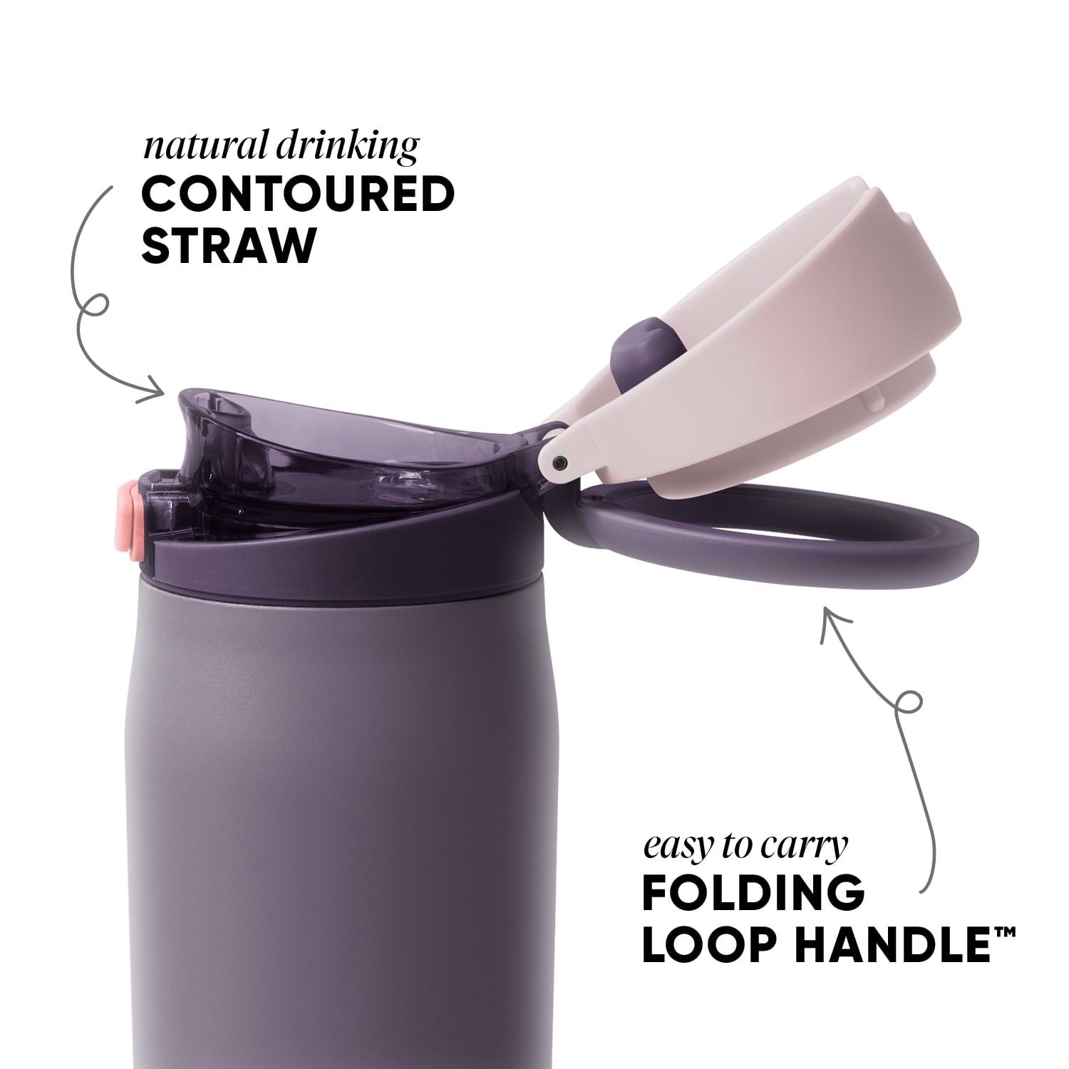 Simple Modern 24oz Mesa Loop Water Bottle with Covered Spout | Pink Champagne 6M96
