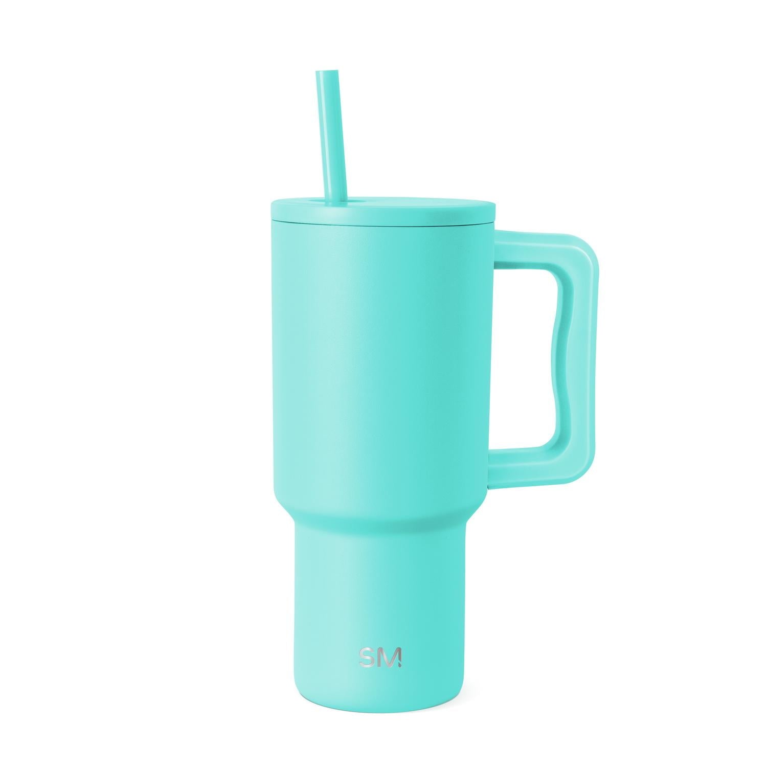 Simple Modern 30 fl oz Insulated Stainless Steel Trek Tumbler with Straw Lid | Seaglass Sage and Cream Checkmate YPTM