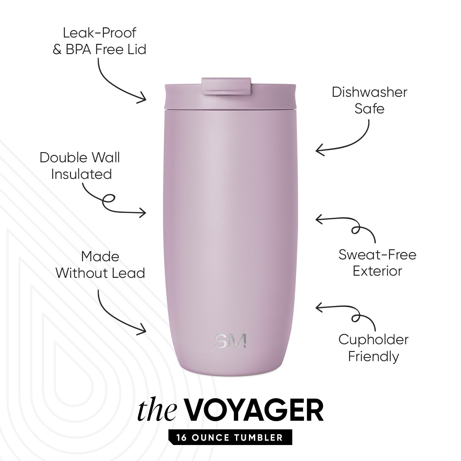 Simple Modern 16 fl oz Insulated Stainless Steel Voyager Coffee Tumbler with Insulated Flip Lid 5UBE