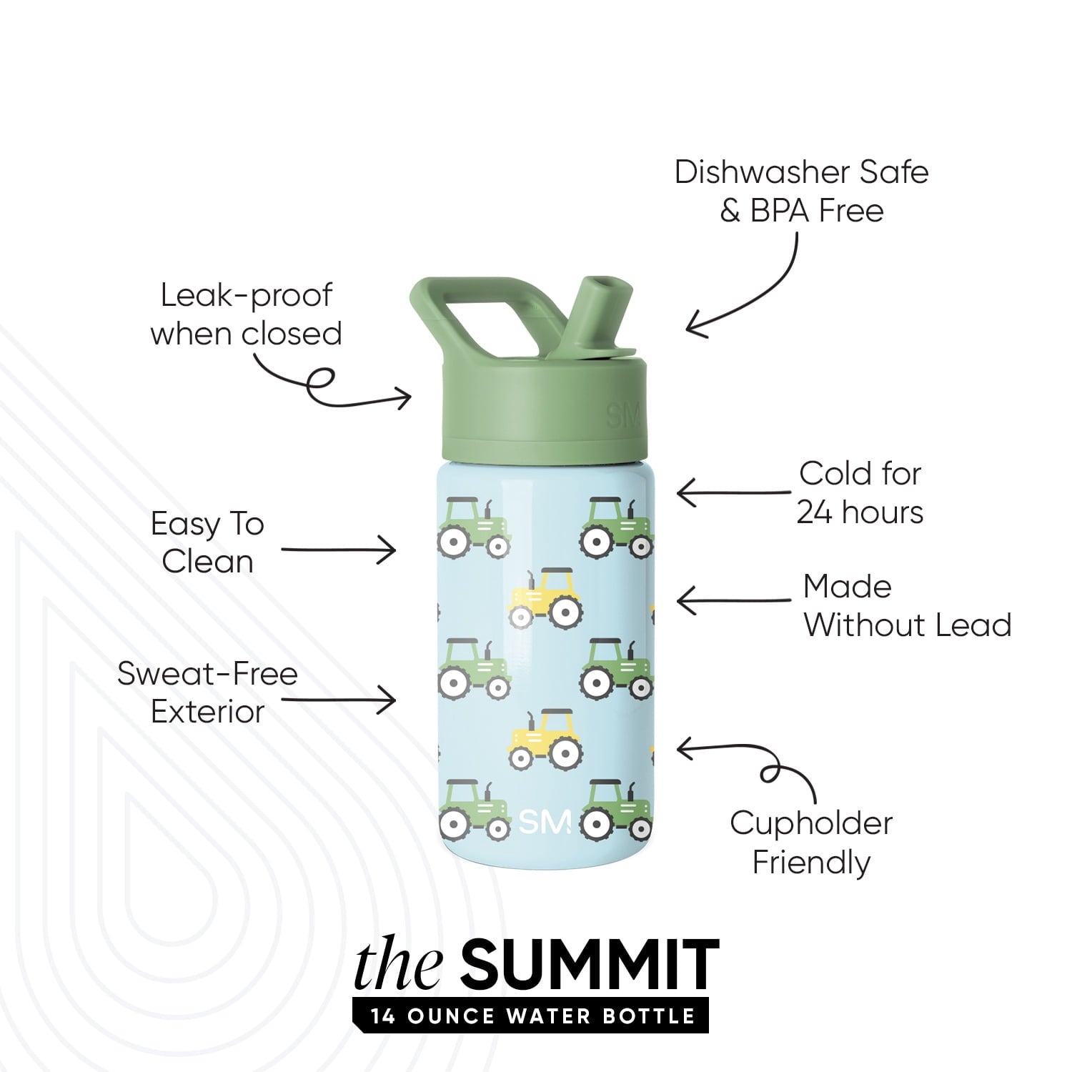 Simple Modern 14oz Summit Water Bottle with Straw Lid | Confetti TJ28