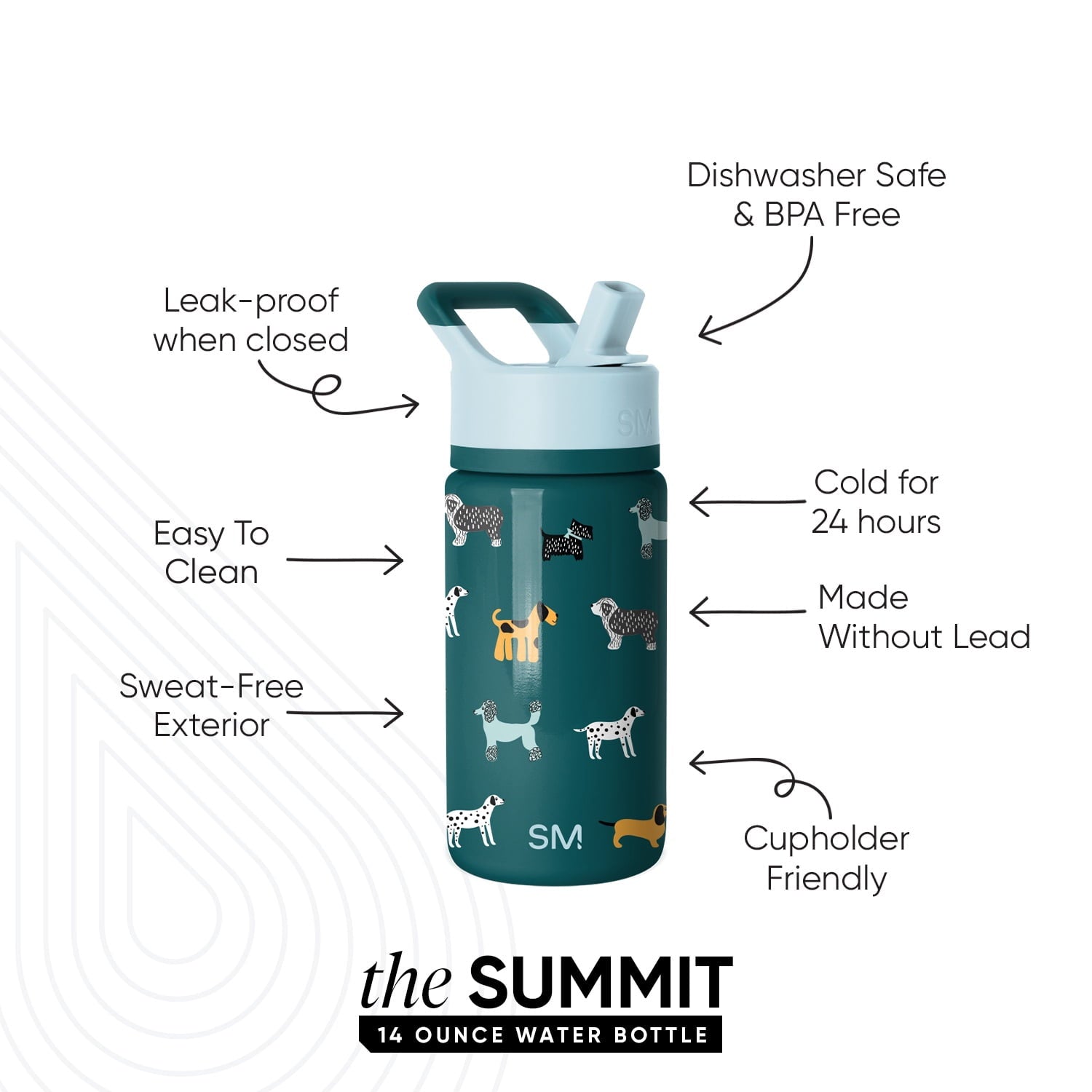 Simple Modern 14oz Summit Water Bottle with Straw Lid | Confetti TJ28