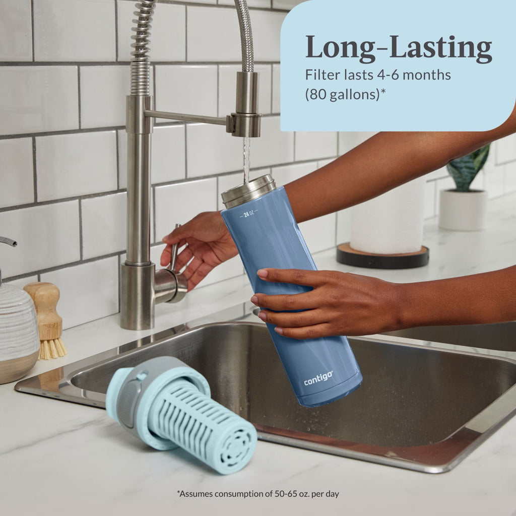 Contigo Clybourn FreeFlow Filter Water Bottle Replacement Filter, 1 Count 9YT2