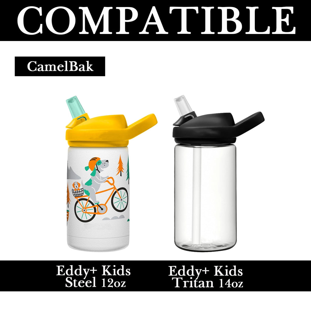Linkidea Water Bottle Sleeve Compatible with CamelBak Eddy+ Tritan 14oz, Steel 12oz Kids Bottle, Waterbottle Holder Bag with Name Tag, Black LAO5