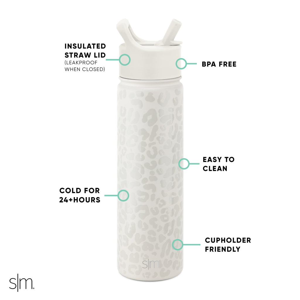 Simple Modern Summit Water Bottle Straw Lid Vacuum Insulated Stainless Steel Bottle | 22 fl oz 24MX