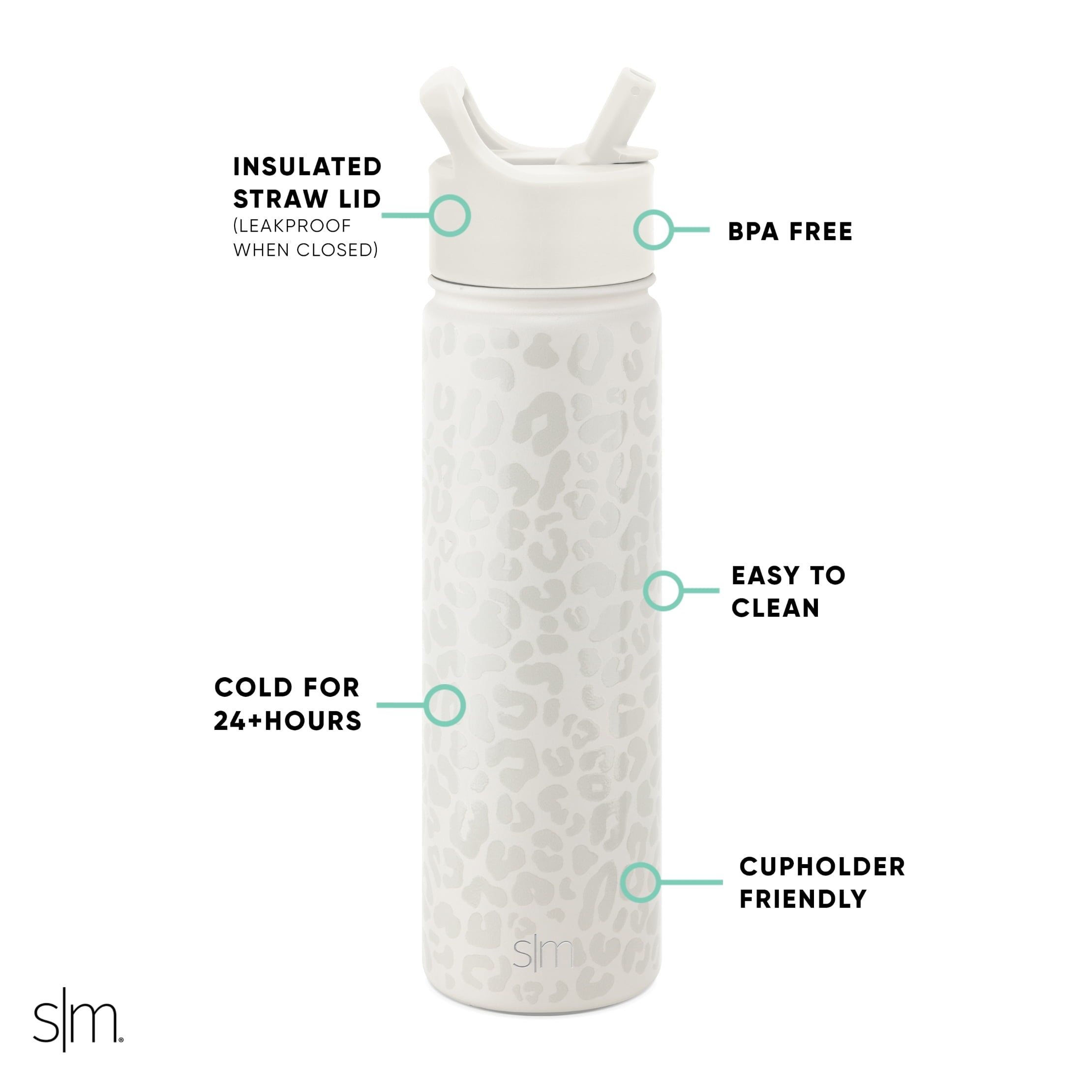 Simple Modern Summit Water Bottle Straw Lid Vacuum Insulated Stainless Steel Bottle | 22 fl oz 24MX