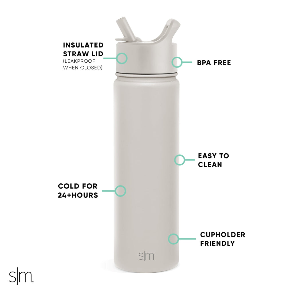 Simple Modern Summit Water Bottle Straw Lid Vacuum Insulated Stainless Steel Bottle | 22 fl oz 24MX