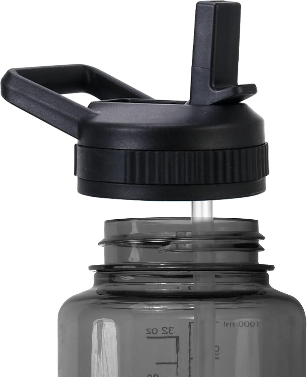 Straw Lid Compatible with Nalgene Water Bottles 32 OZ, BPA-Free Straws Lid with Handle for Nalgene Wide Mouth, Replacement Bottle Cap Accessories with 2 Straws and 1 Straw Brush TN6D