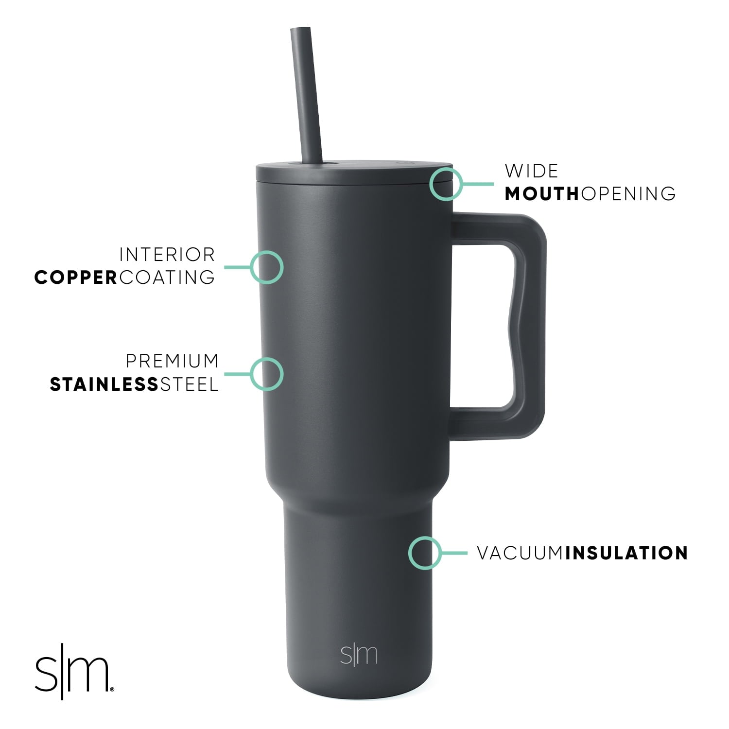 Simple Modern 40 fl oz Insulated Stainless Steel Trek Tumbler with Straw Lid | 80s Mix VCO2