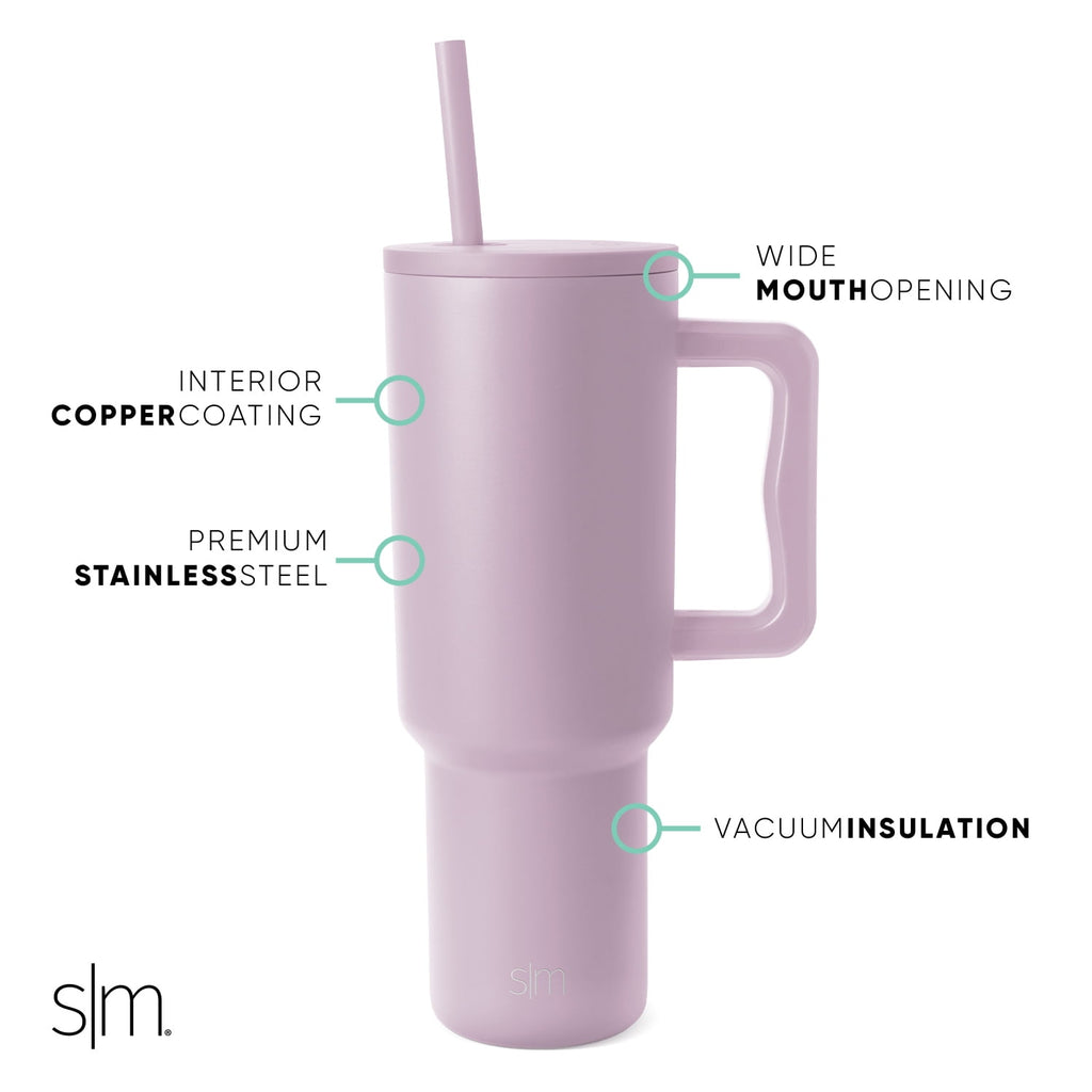 Simple Modern 40 fl oz Insulated Stainless Steel Trek Tumbler with Straw Lid | 80s Mix VCO2