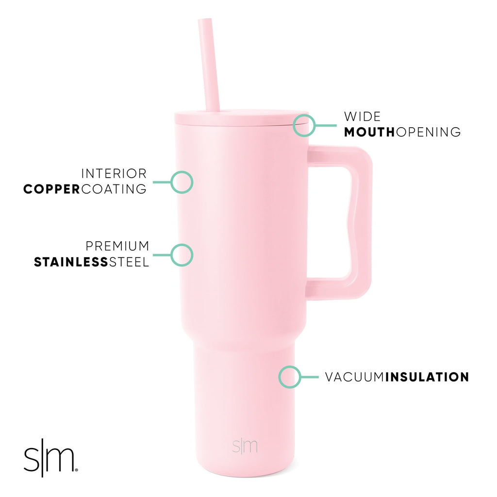 Simple Modern 40 fl oz Insulated Stainless Steel Trek Tumbler with Straw Lid | 80s Mix VCO2