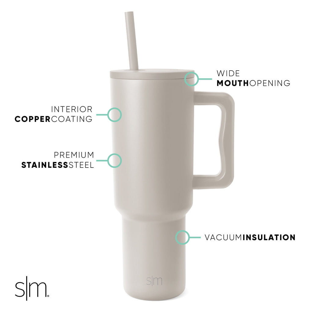 Simple Modern 40 fl oz Insulated Stainless Steel Trek Tumbler with Straw Lid | 80s Mix VCO2