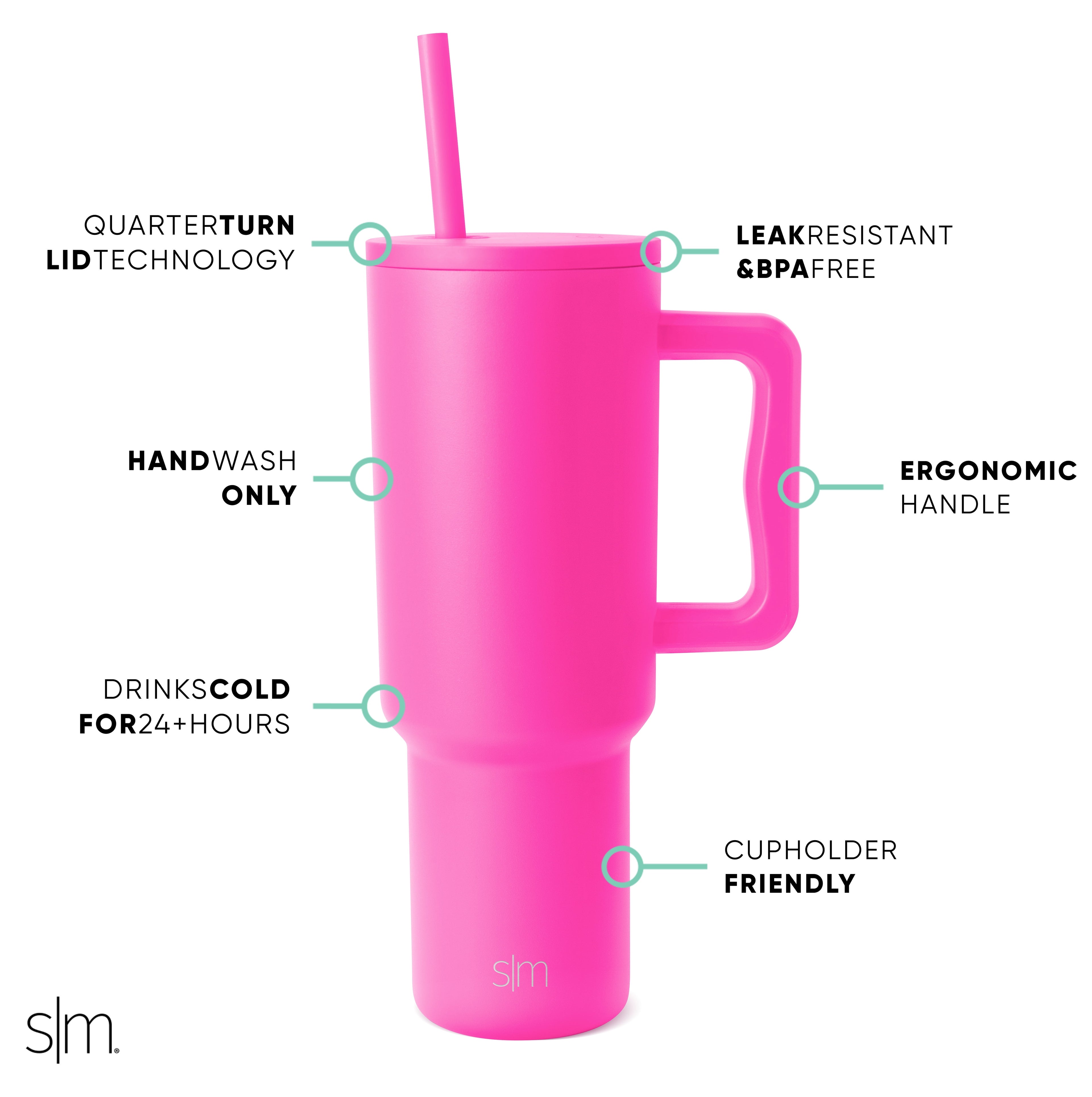 Simple Modern 40 fl oz Insulated Stainless Steel Trek Tumbler with Straw Lid | 80s Mix VCO2