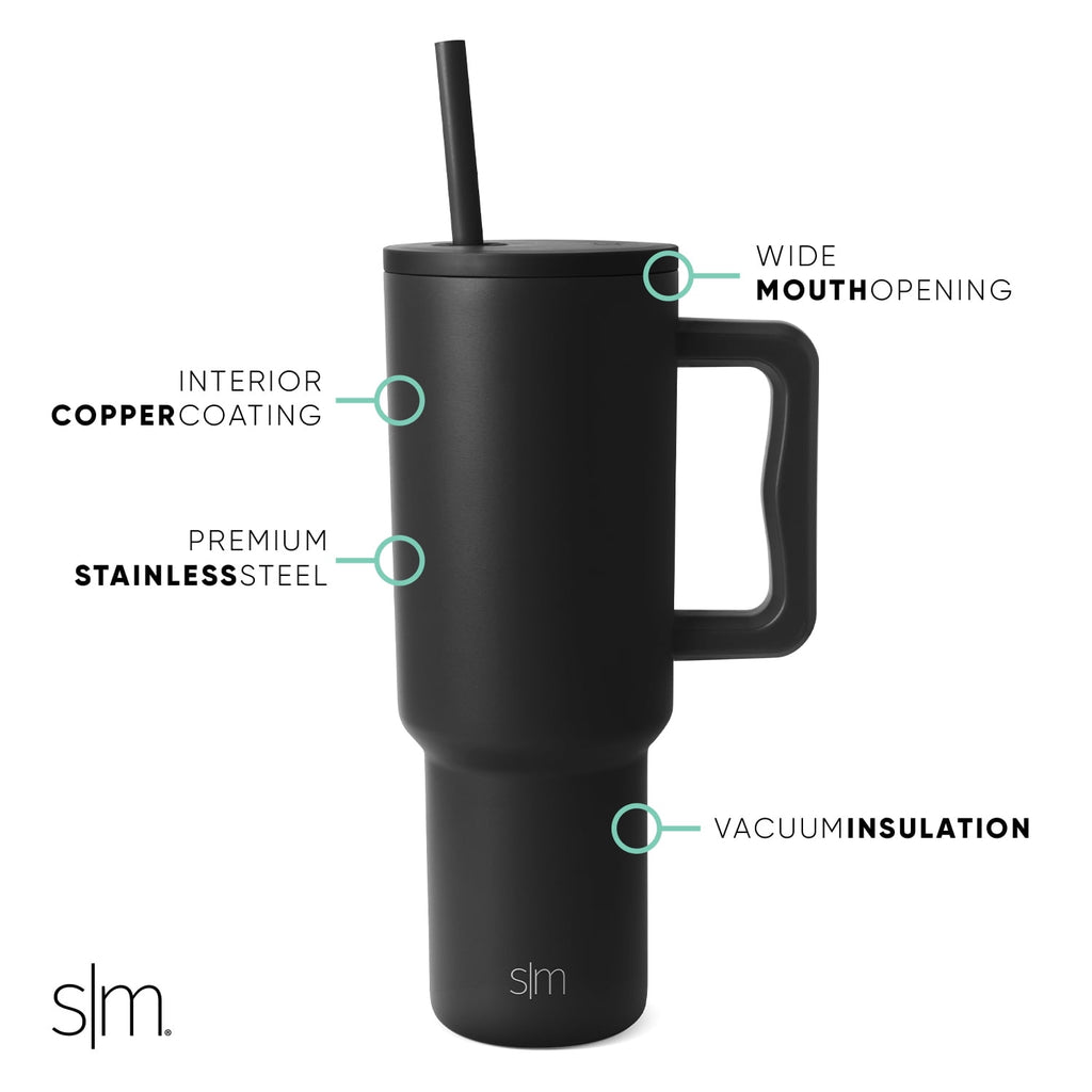 Simple Modern 40 fl oz Insulated Stainless Steel Trek Tumbler with Straw Lid | 80s Mix VCO2