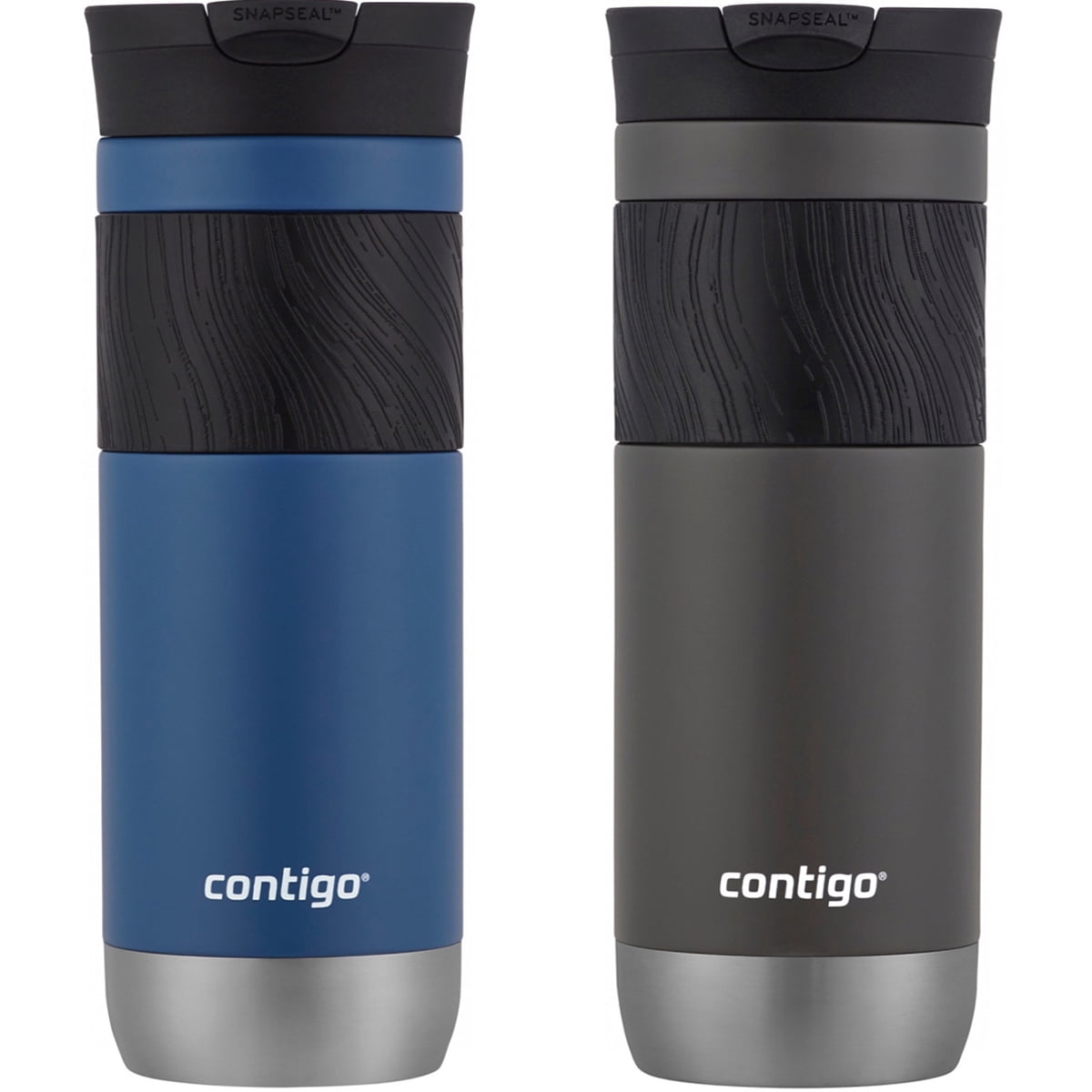 Contigo Byron 2.0 Stainless Steel Travel Mug with SNAPSEAL Lid and Grip, 20 oz, Sake &amp; Blue Corn, 2-Pack ICRC
