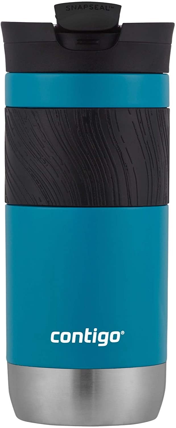 Contigo Byron 2.0 Stainless Steel Travel Mug with SNAPSEAL Lid and Grip, 20 oz, Sake &amp; Blue Corn, 2-Pack ICRC