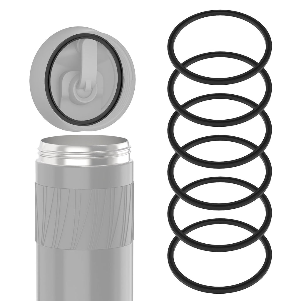 Linkidea 6 Pack Water Bottle Gasket Replacement Compatible with Contigo Byron Snapseal Travel Mug 16oz/20oz, Silicone O Ring Leak Proof Rubber Seal with Tweezer for Bottle Lid, Black GMQ3