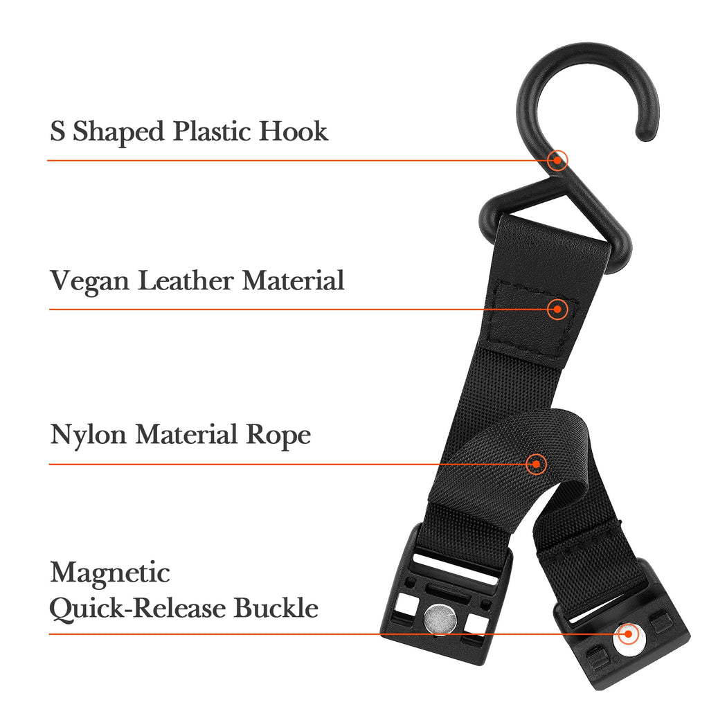 Linkidea 2 Pack Fence Hooks for Waterbottle, Compatible with Stanley, Nalgene, IRON FLASK with Handle Bottle &amp; Tumbler, S Shaped Hook Hanger Magnetic Buckle for Outdoor Sports Camping R6TO
