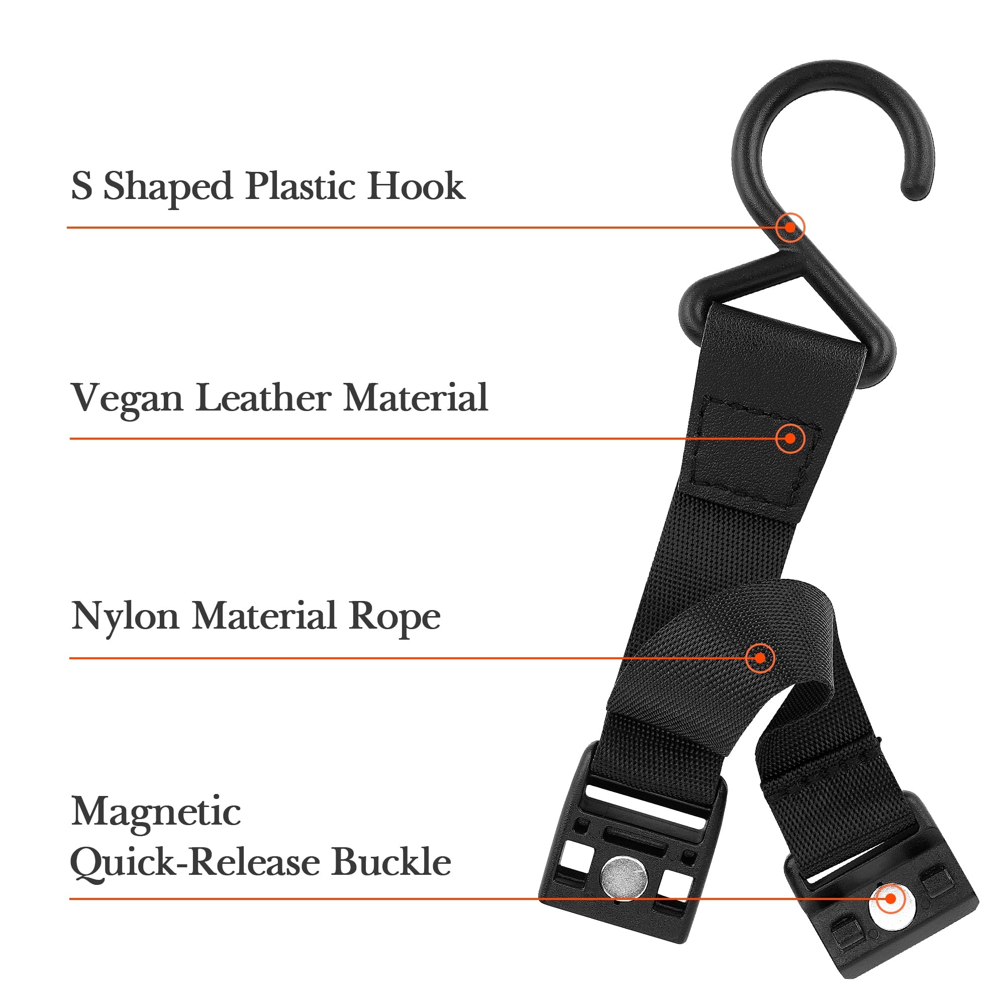 Linkidea 2 Pack Fence Hooks for Waterbottle, Compatible with Stanley, Nalgene, IRON FLASK with Handle Bottle &amp; Tumbler, S Shaped Hook Hanger Magnetic Buckle for Outdoor Sports Camping R6TO