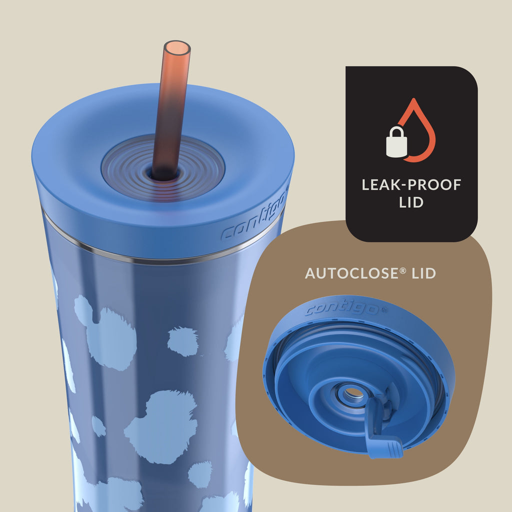 Contigo 20oz Shake &amp; Go Tumbler, Plastic with Straw, Stellar Jay Cowhide Couture HRSI