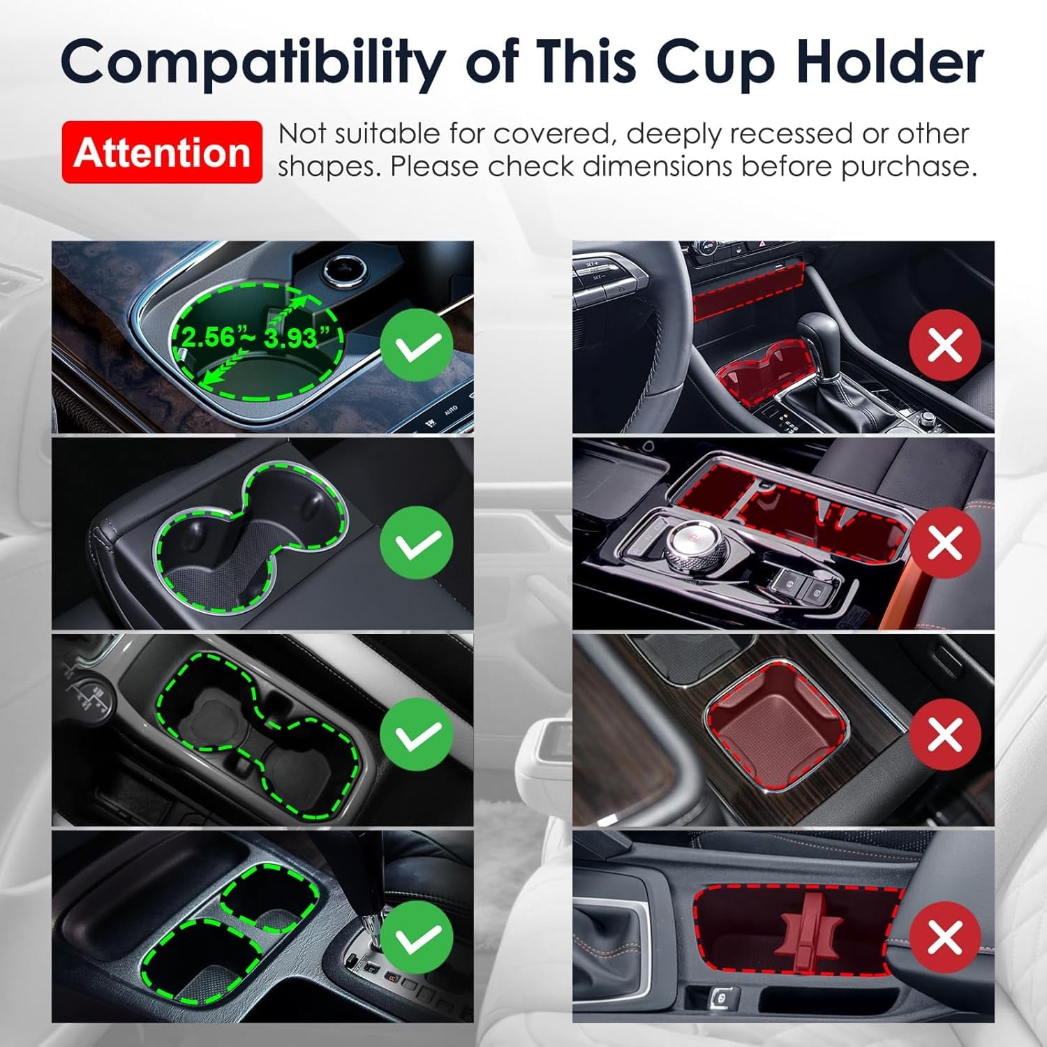 Cup Holder Expander: One-Button Open, Universal, Adjustable Holder(Diameter 2.6"- 4.8"), Cup Holder Expander for , , Nalgene, Takeya, Camelbak, Ramblers, , Tumblers, Mugs UEKO