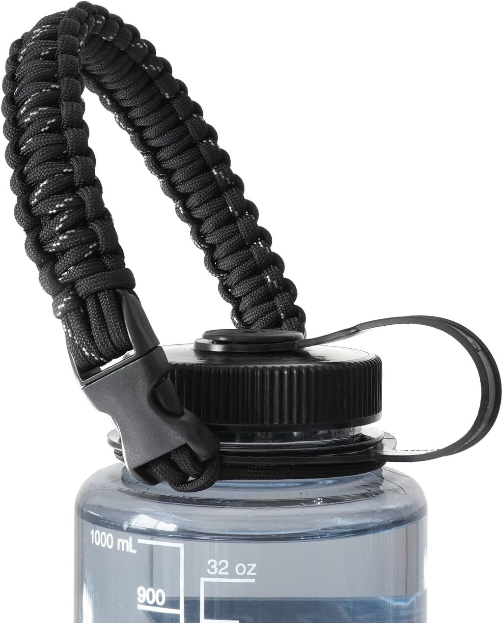 Hydrocord Handle for Nalgene Water Bottles, Fits Wide Mouth Water Bottles, Durable Carrier, Secure Accessories, Compatible with 32oz, 36oz, 48oz Water Bottle (Black) IC98