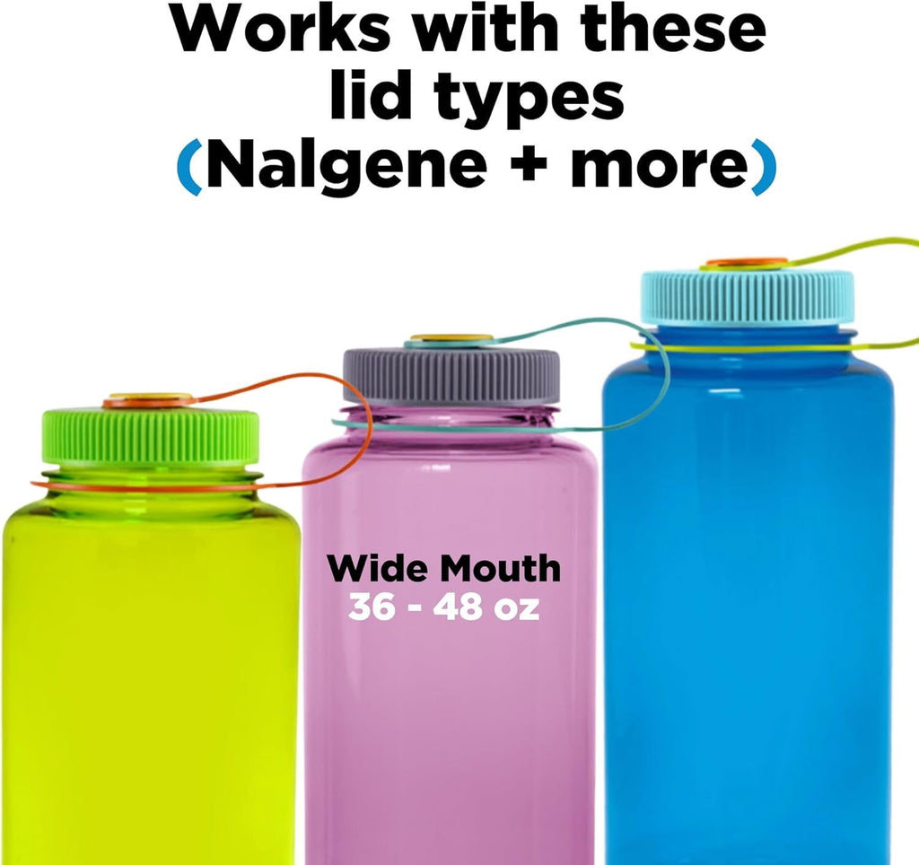 Hydrocord Handle for Nalgene Water Bottles, Fits Wide Mouth Water Bottles, Durable Carrier, Secure Accessories, Compatible with 32oz, 36oz, 48oz Water Bottle (Black) IC98