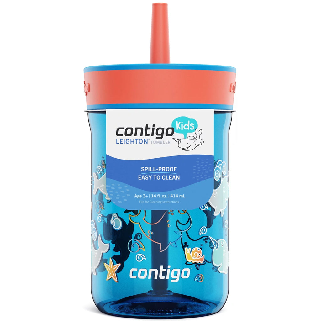 Contigo Kid's 14 oz. Leighton Tumbler with Straw - Juniper/Blue Forest 95GT