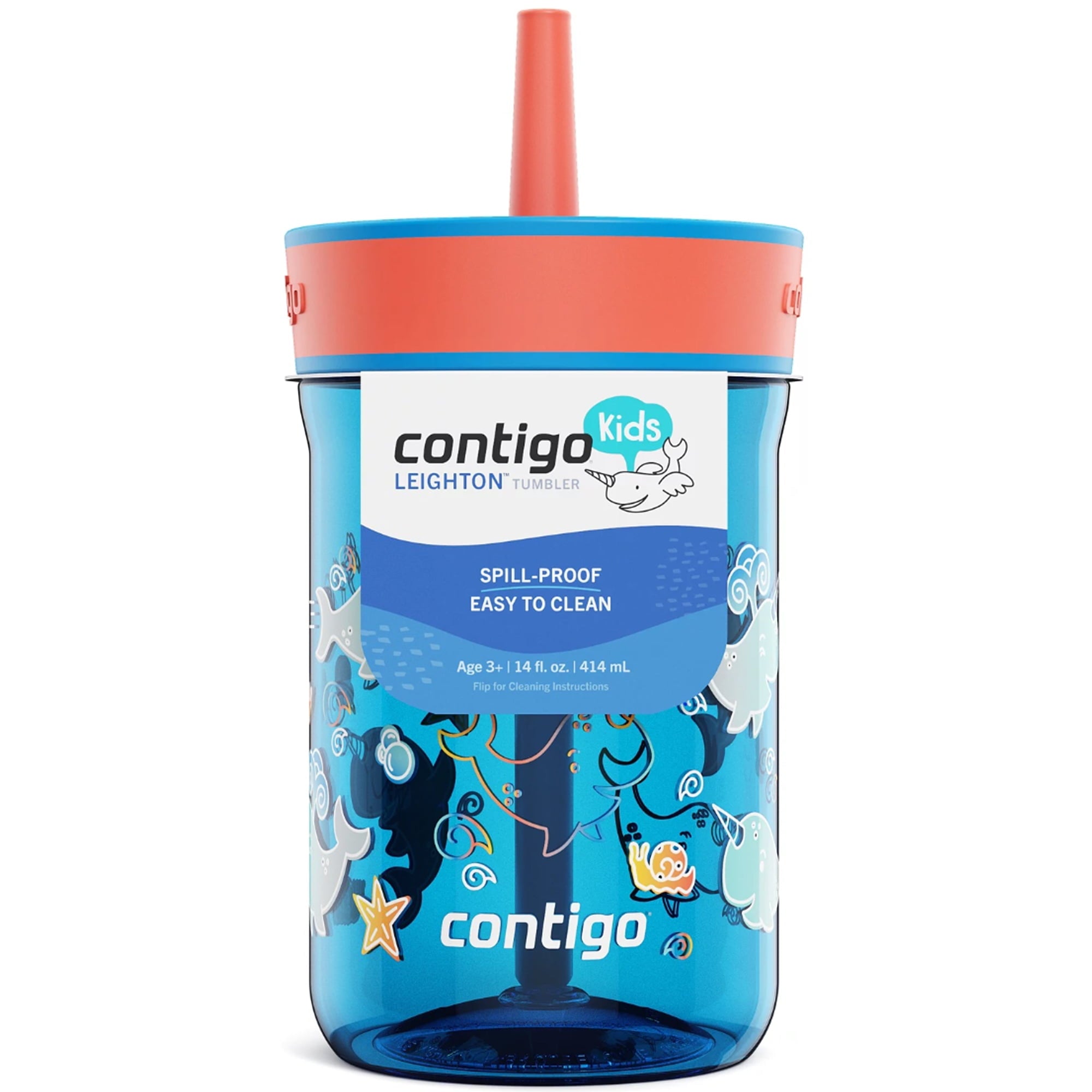 Contigo Kid's 14 oz. Leighton Tumbler with Straw - Juniper/Blue Forest 95GT