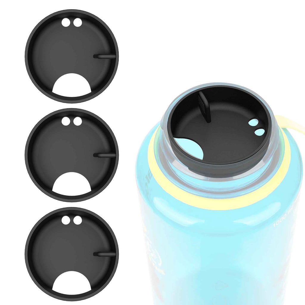 Linkidea 4 Pack Water Bottle Silicone Splashguard Compatible with Nalgene Sustain Wide Mouth 32oz, Anti-Spill Splash Guard for Wide-Necked Bottles with 53mm Opening, Waterbottle Easy Sipper Z7XS